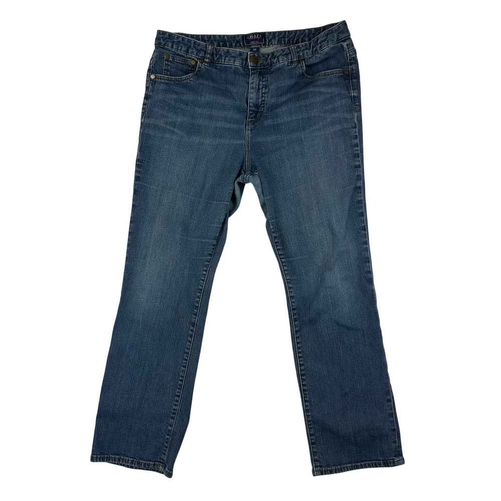Chaps Jeans Womens 16P Blue Denim‎ Petite Straight Leg Medium Wash Stretch Pants